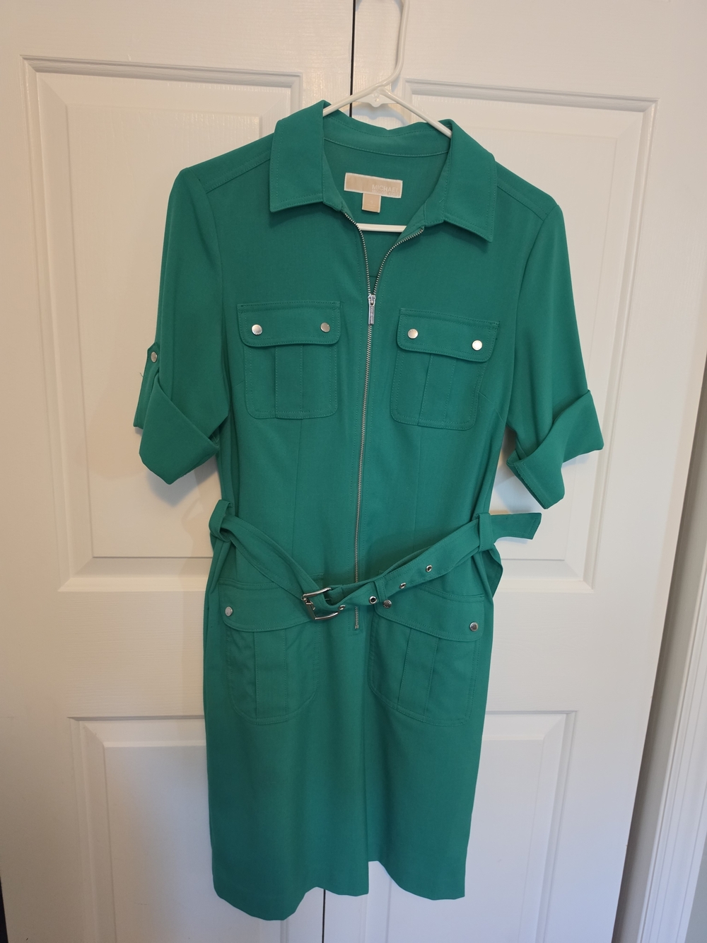 Michael Kors Zip-Front Shirt Midi Dress